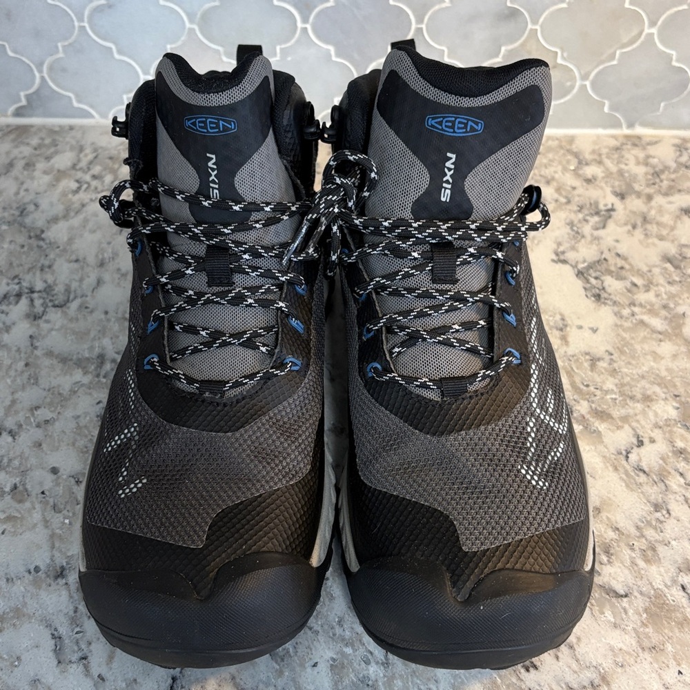Keen Men's NXIS Evo Mid Waterproof Hiking Boots-NIB-Magnet/Bright Cobalt-Size 10 - Picture 2 of 7